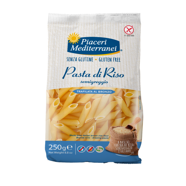PIACERI MEDITERRANEI PENNE RIGATE DI RISO 250G