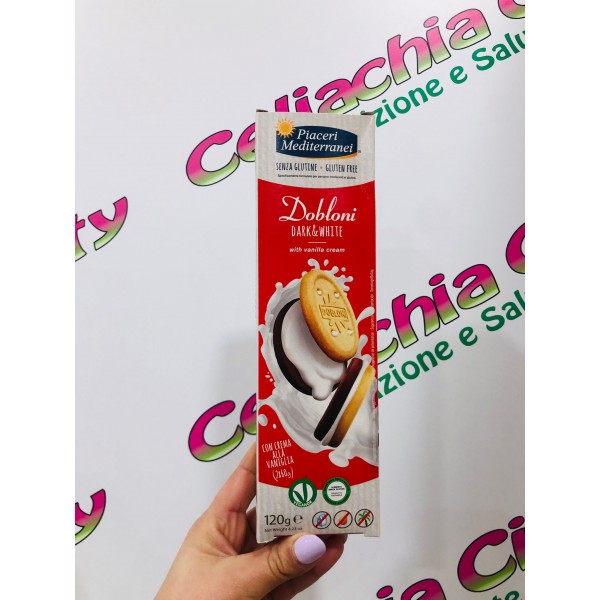 PIACERI MEDITERRANEI DOBLONI DARK E WHITE CON CREMA VANIGLIA
