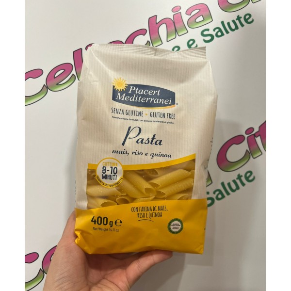 PIACERI MEDITERRANEI PENNE MAIS ,RISO E QIONOA 400G